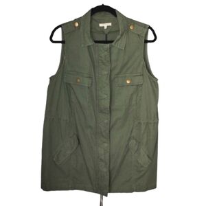 41 Hawthorne Cargo Vest 1X Plus Size Green SF7539FP Stitch Fix 100% Cotton